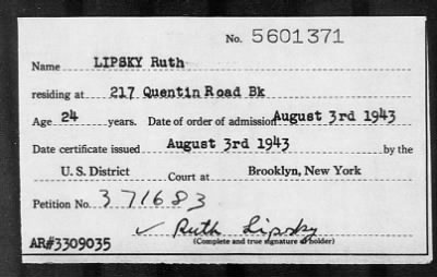 Thumbnail for 1943 > LIPSKY Ruth