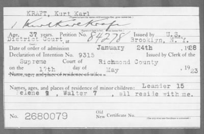 Thumbnail for 1928 > KRAFT, Kurt Karl