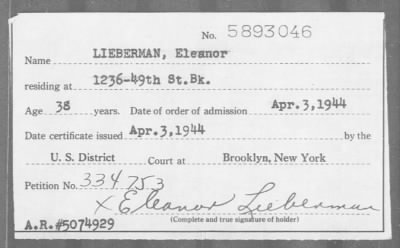 Thumbnail for 1944 > LIEBERMAN, Eleanor