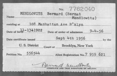 1956 > MENDLOVITS Bernard