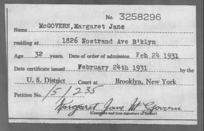 Thumbnail for 1931 > McGOVERN, Margaret Jane