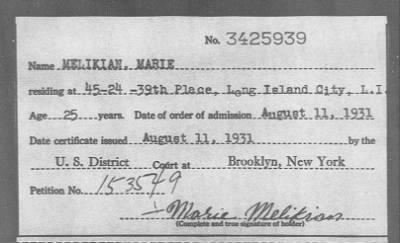 1931 > MELIKIAN, MARIE