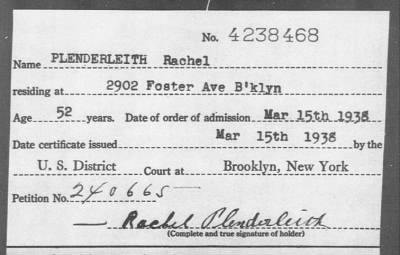 Thumbnail for 1938 > PLENDERLEITH Rachel