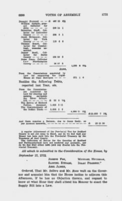 Volume VIII > Votes of Assembly 1772