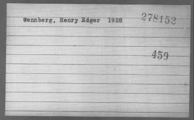 Thumbnail for Wennberg > Wennberg, Henry Edger