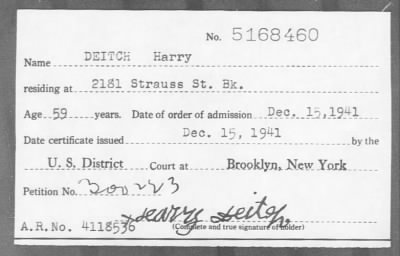 Thumbnail for 1941 > DEITCH Harry