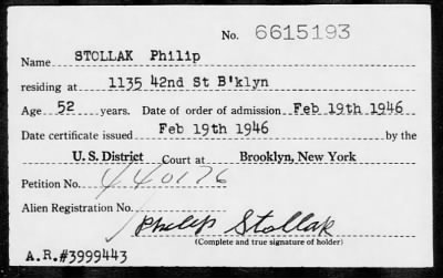 Thumbnail for 1946 > STOLLAK Philip