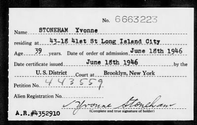 Thumbnail for 1946 > STONEHAM Yvonne