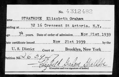 Thumbnail for 1939 > STRATHDEE Elizabeth Graham