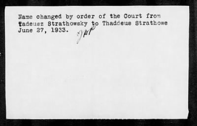 Thumbnail for 1933 > STRATHOWE, Thaddeus