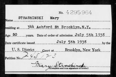 Thumbnail for 1938 > STRASHINSKI Mary