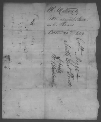 Thumbnail for Correspondence And Miscellaneous Records > 1803