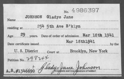 Thumbnail for 1941 > JOHNSON Gladys Jane