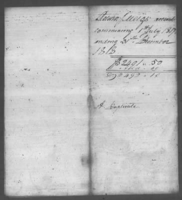 Thumbnail for Fiscal Records > Copies Of Accounts, Receipts, And Disbursements, 1801-20