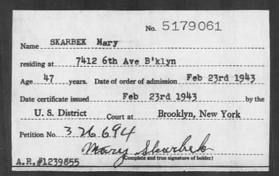 Thumbnail for 1943 > SKARBEK Mary