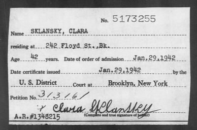 1942 > SKLANSKY, CLARA