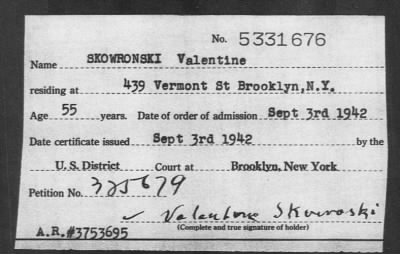 1942 > SKOWRONSKI Valentine