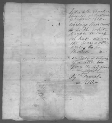 Thumbnail for Correspondence And Miscellaneous Records > 1810