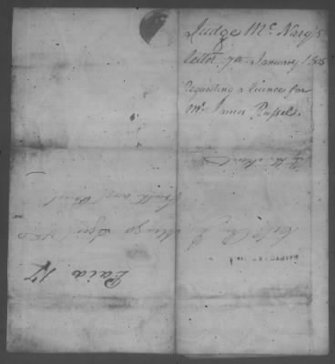 Thumbnail for Correspondence And Miscellaneous Records > 1805