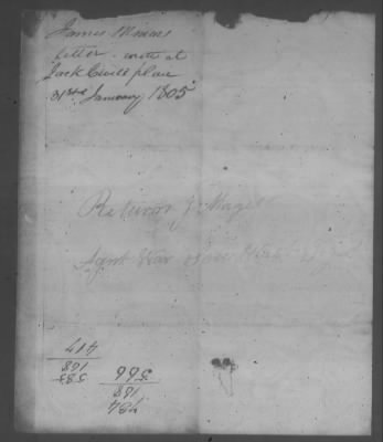 Thumbnail for Correspondence And Miscellaneous Records > 1805