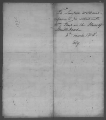 Thumbnail for Correspondence And Miscellaneous Records > 1805