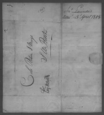 Thumbnail for Correspondence And Miscellaneous Records > 1805