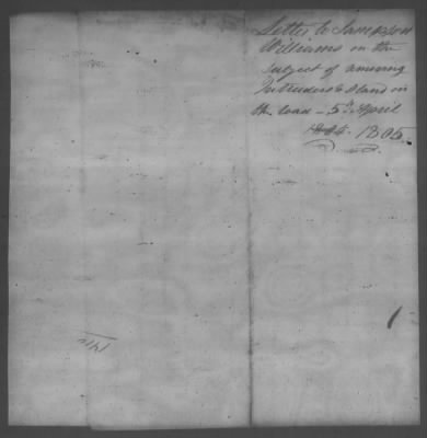 Thumbnail for Correspondence And Miscellaneous Records > 1805