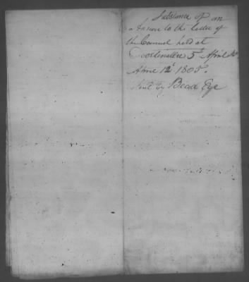 Thumbnail for Correspondence And Miscellaneous Records > 1805