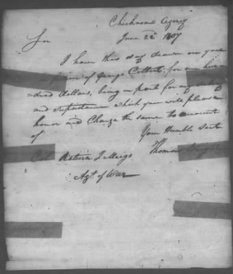 Thumbnail for Correspondence And Miscellaneous Records > 1807