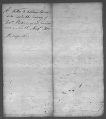 Thumbnail for Correspondence And Miscellaneous Records > 1807