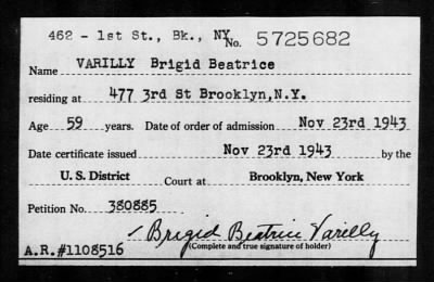 1943 > VARILLY Brigid Beatrice