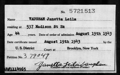 1943 > VAUGHAN Janetta Leila