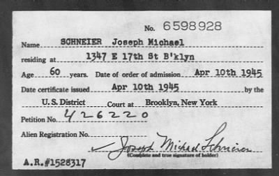 Thumbnail for 1945 > SCHNEIER Joseph Michael