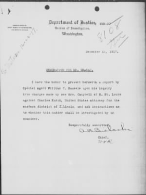 Old German Files, 1909-21 > Special Investigation Concerning Alleged Misconduct of U. S. Attorney Karch (#8000-8108)