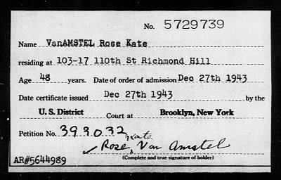 Thumbnail for 1943 > Van AMSTEL Rose Kate