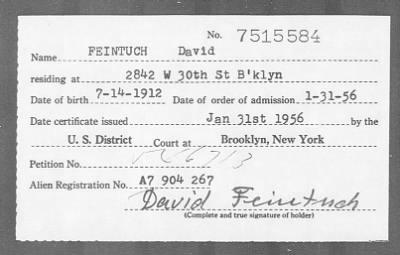 Thumbnail for 1956 > FEINTUCH David