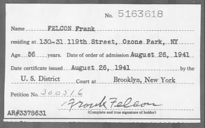 Thumbnail for 1941 > FELCON Frank