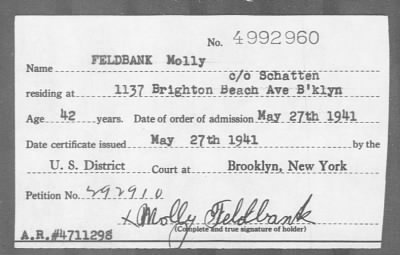 Thumbnail for 1941 > FELDBANK Molly