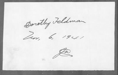 Thumbnail for 1941 > FELDMAN, Dorothy