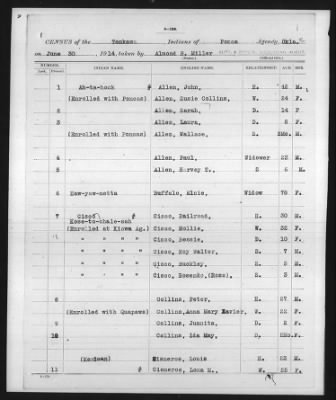 Ponca, Tonkawa, Kansa, Kaw > 1913 - 1919