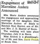 Thumbnail for Marie Anders Announces Engagement of Daughter Marceline Anders.