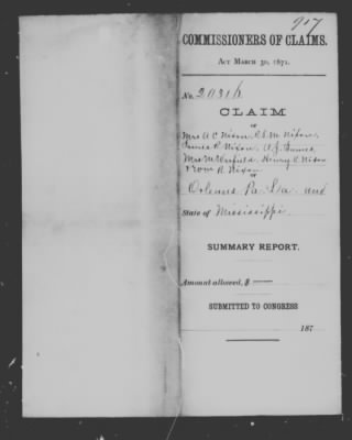 Orleans > A. C. Nixon and R. L. M. Nixon and James R. Nixon and Henry K. Nixon and Wm. R. Nixon and James W (20316)