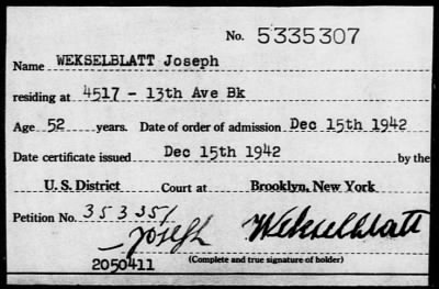 1942 > WEKSELBLATT Joseph