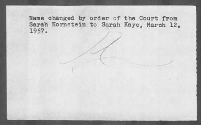 Thumbnail for 1957 > KAYE, Sarah (Kornstein)