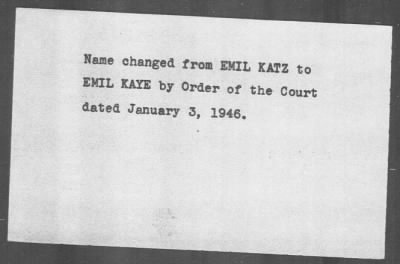 Thumbnail for 1946 > KAYE, Emil (KATZ, Emil)