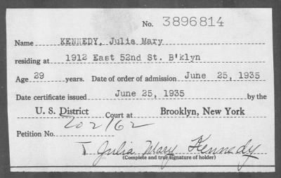 Thumbnail for 1935 > KENNEDY, Julia Mary