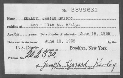 Thumbnail for 1935 > KERLEY, Joseph Gerard