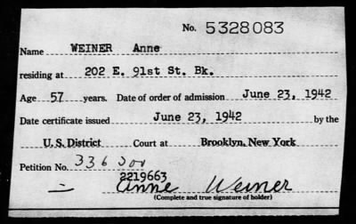 Thumbnail for 1942 > WEINER Anne