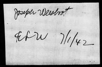 Thumbnail for 1942 > WEISBROT Joseph