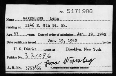 Thumbnail for 1942 > WAXENBERG Lena